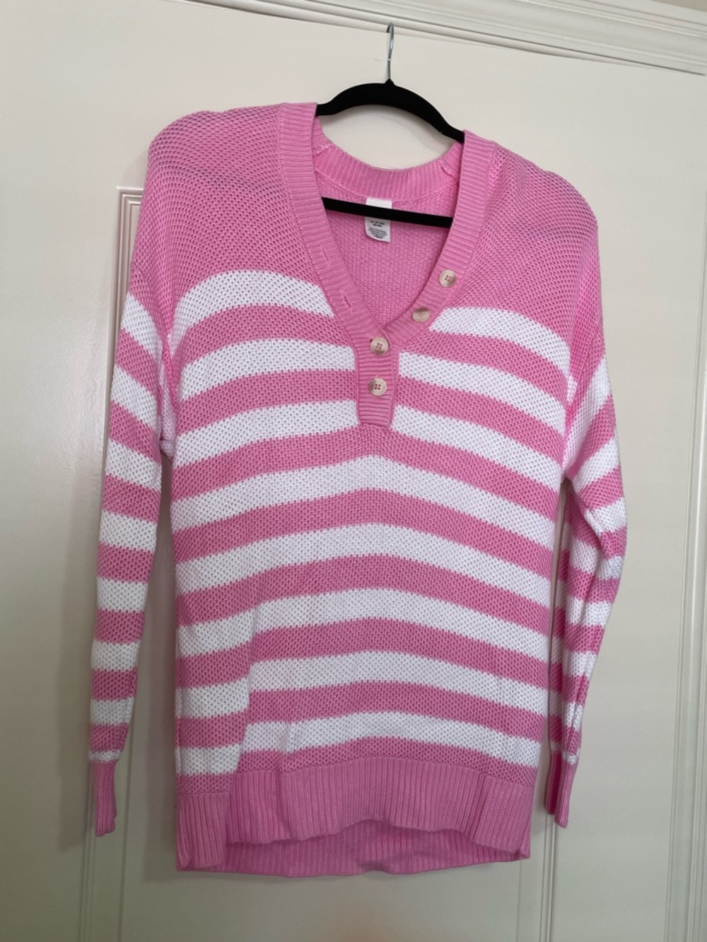 Victoria’s Secret Pink Woven V neck Pullover Sweater XS